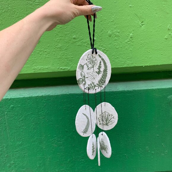 Leaf Study Hanging Decor | Paper-mache Nature-themed Wall Display | 3.75" x 15" - Picture 2 of 8